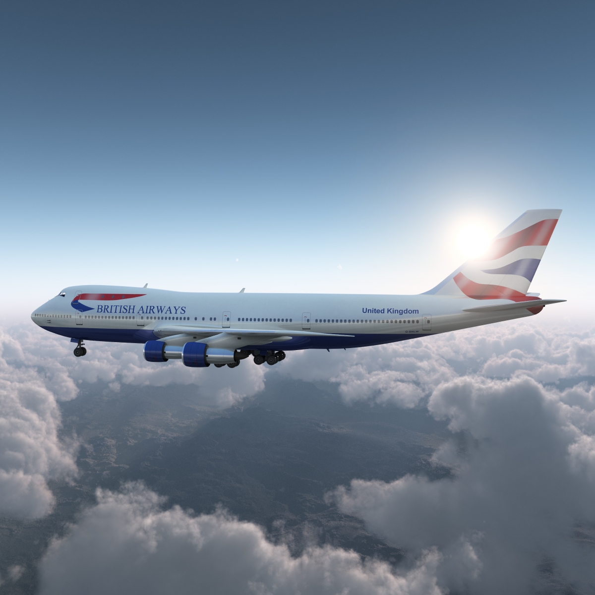 3D Boeing 747 100B British Airways