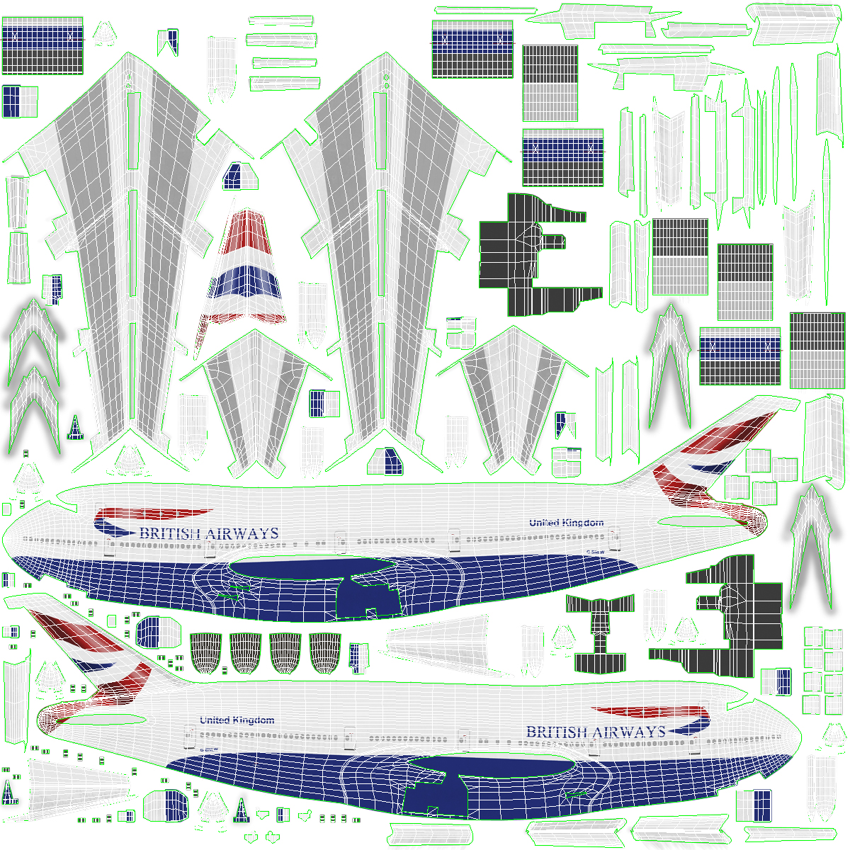 3D Boeing 747 100B British Airways