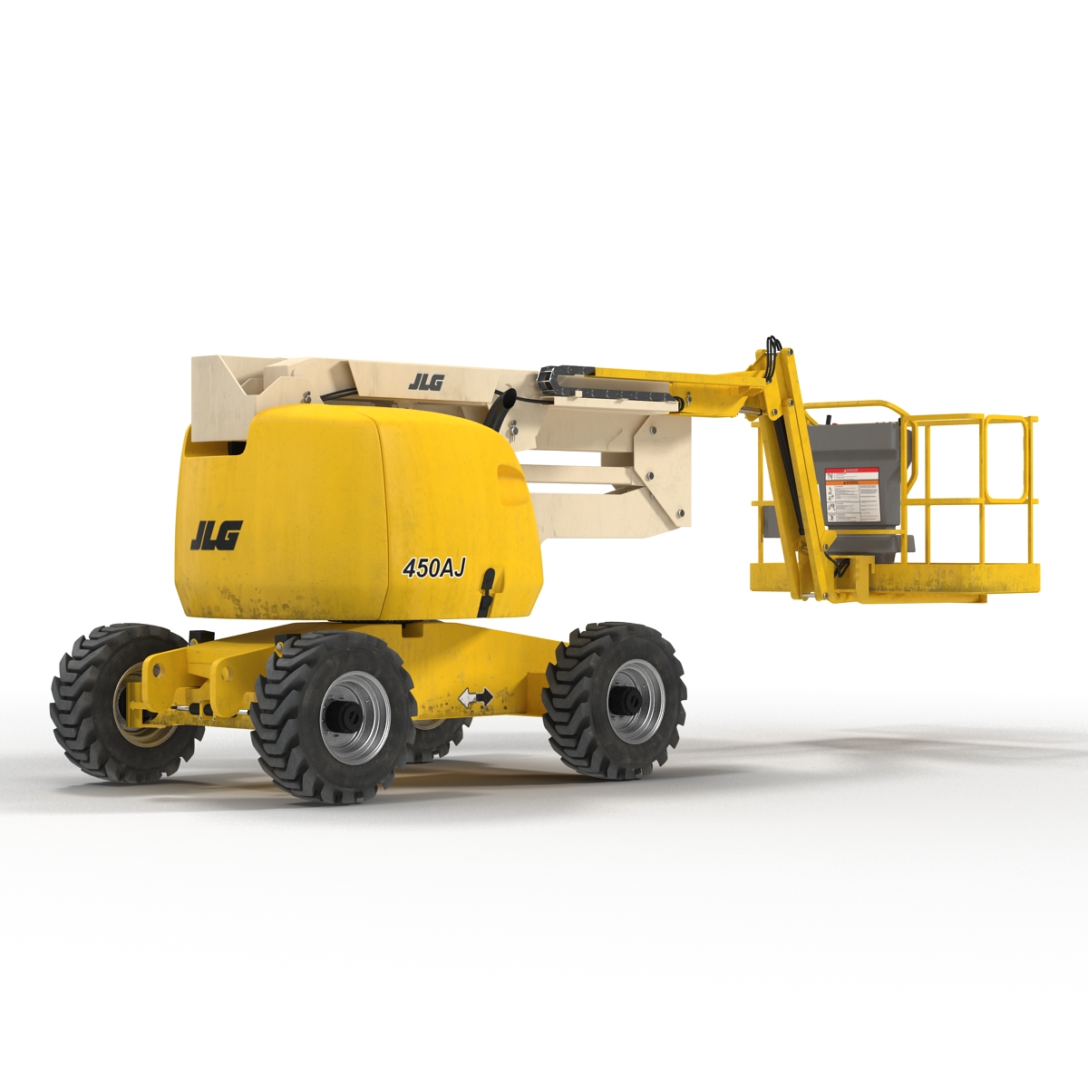 Telescopic Boom Lift JLG 450AJ Yellow Rigged 3D model