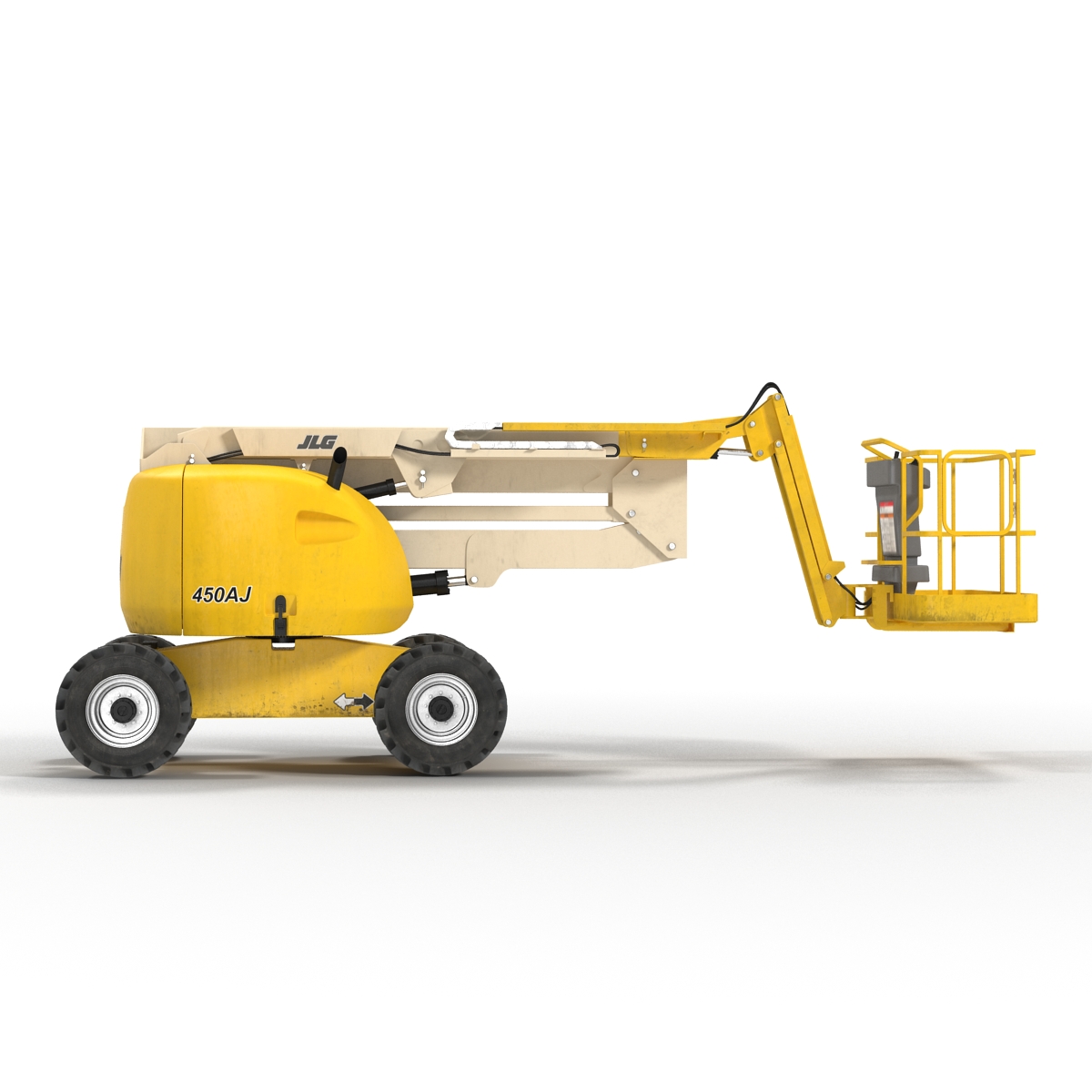 Telescopic Boom Lift JLG 450AJ Yellow Rigged 3D model