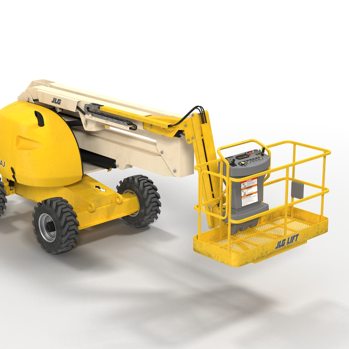 Telescopic Boom Lift JLG 450AJ Yellow Rigged 3D model