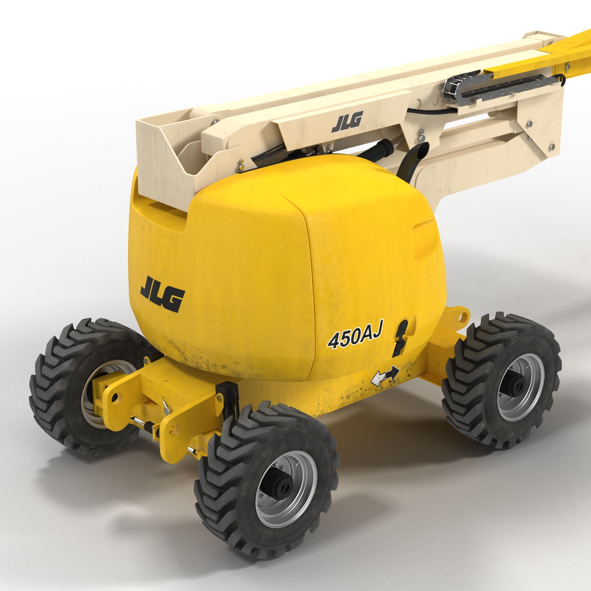 Telescopic Boom Lift JLG 450AJ Yellow Rigged 3D model