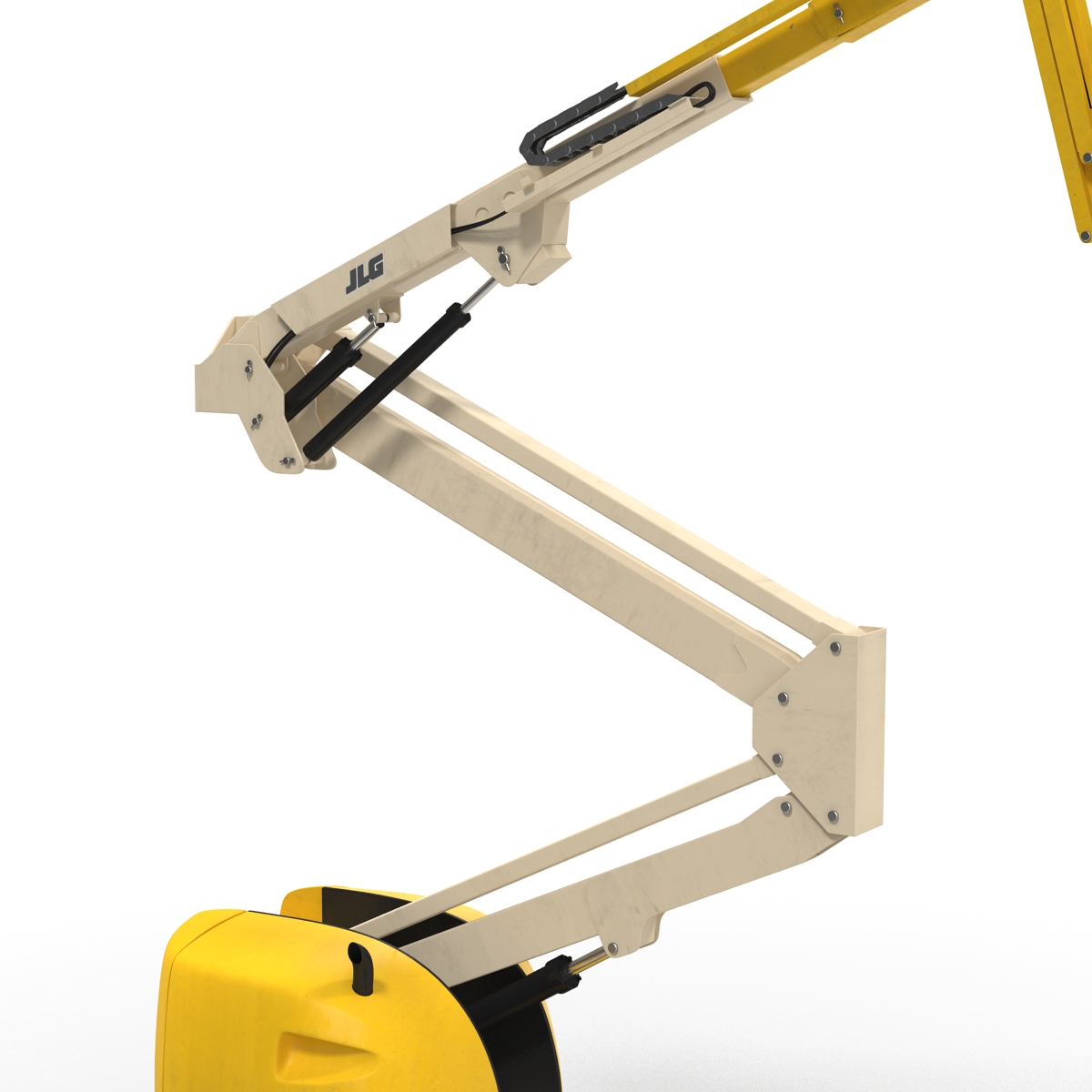 Telescopic Boom Lift JLG 450AJ Yellow Rigged 3D model