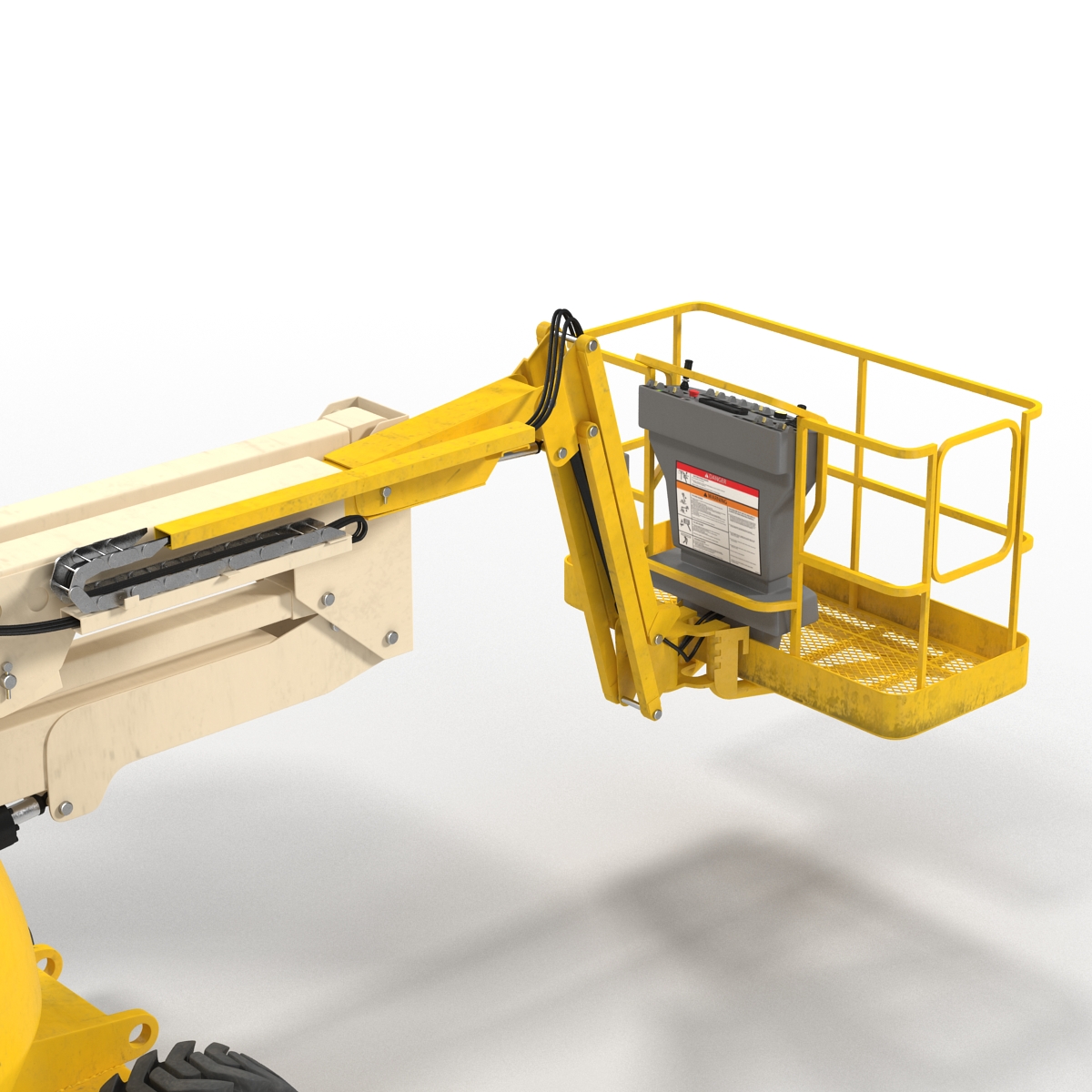 Telescopic Boom Lift JLG 450AJ Yellow Rigged 3D model