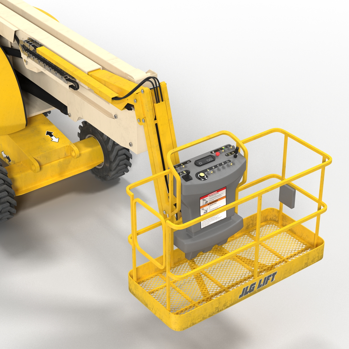 Telescopic Boom Lift JLG 450AJ Yellow Rigged 3D model