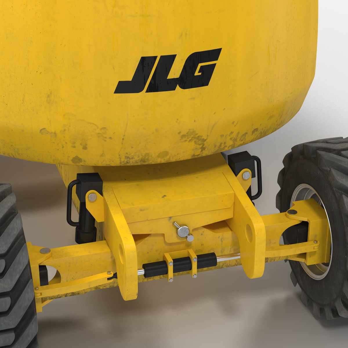 Telescopic Boom Lift JLG 450AJ Yellow Rigged 3D model