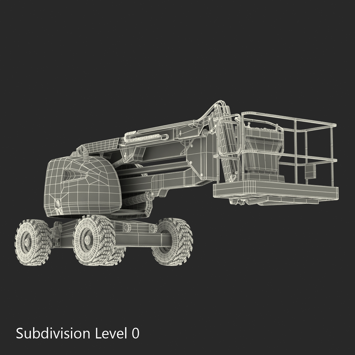 Telescopic Boom Lift JLG 450AJ Yellow Rigged 3D model