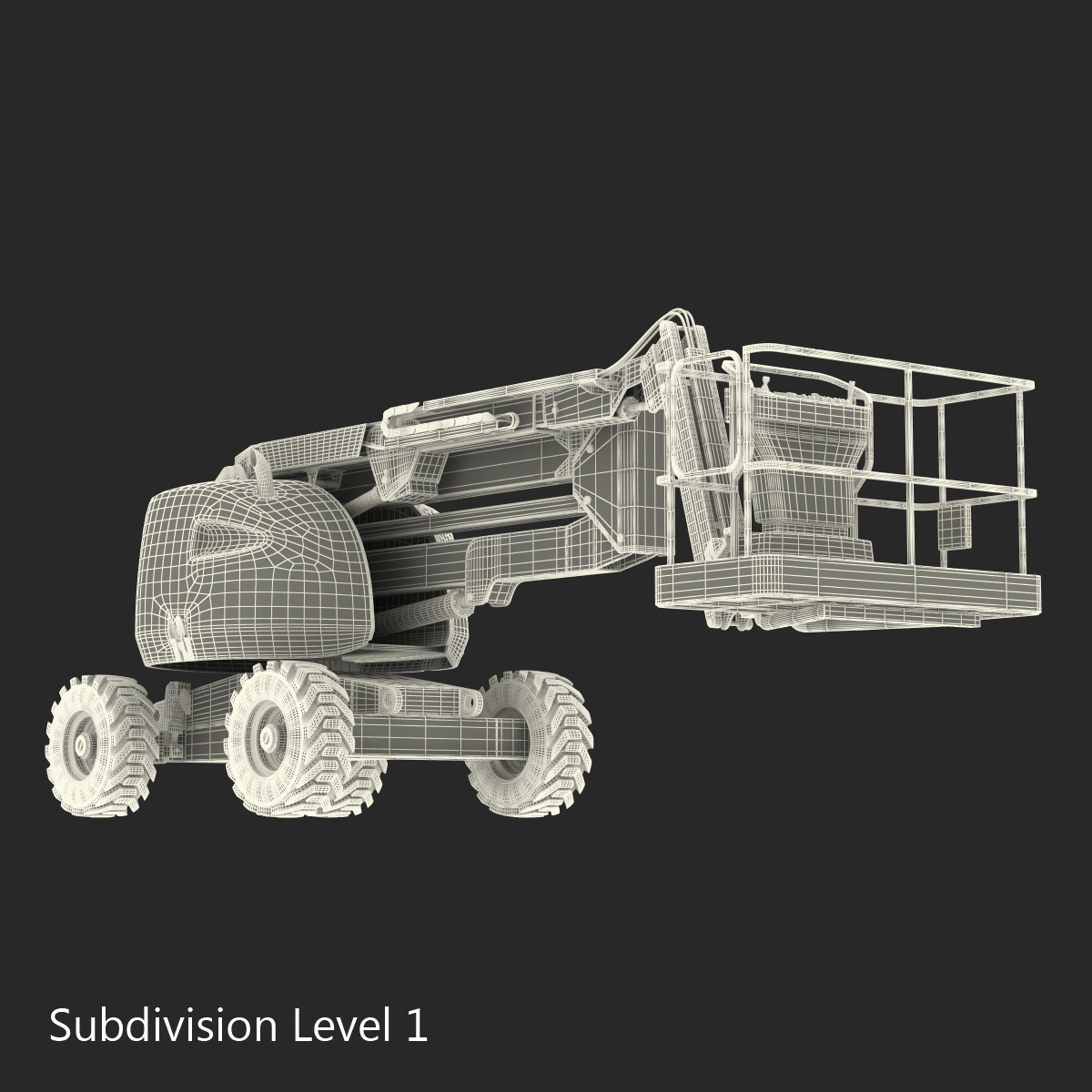 Telescopic Boom Lift JLG 450AJ Yellow Rigged 3D model