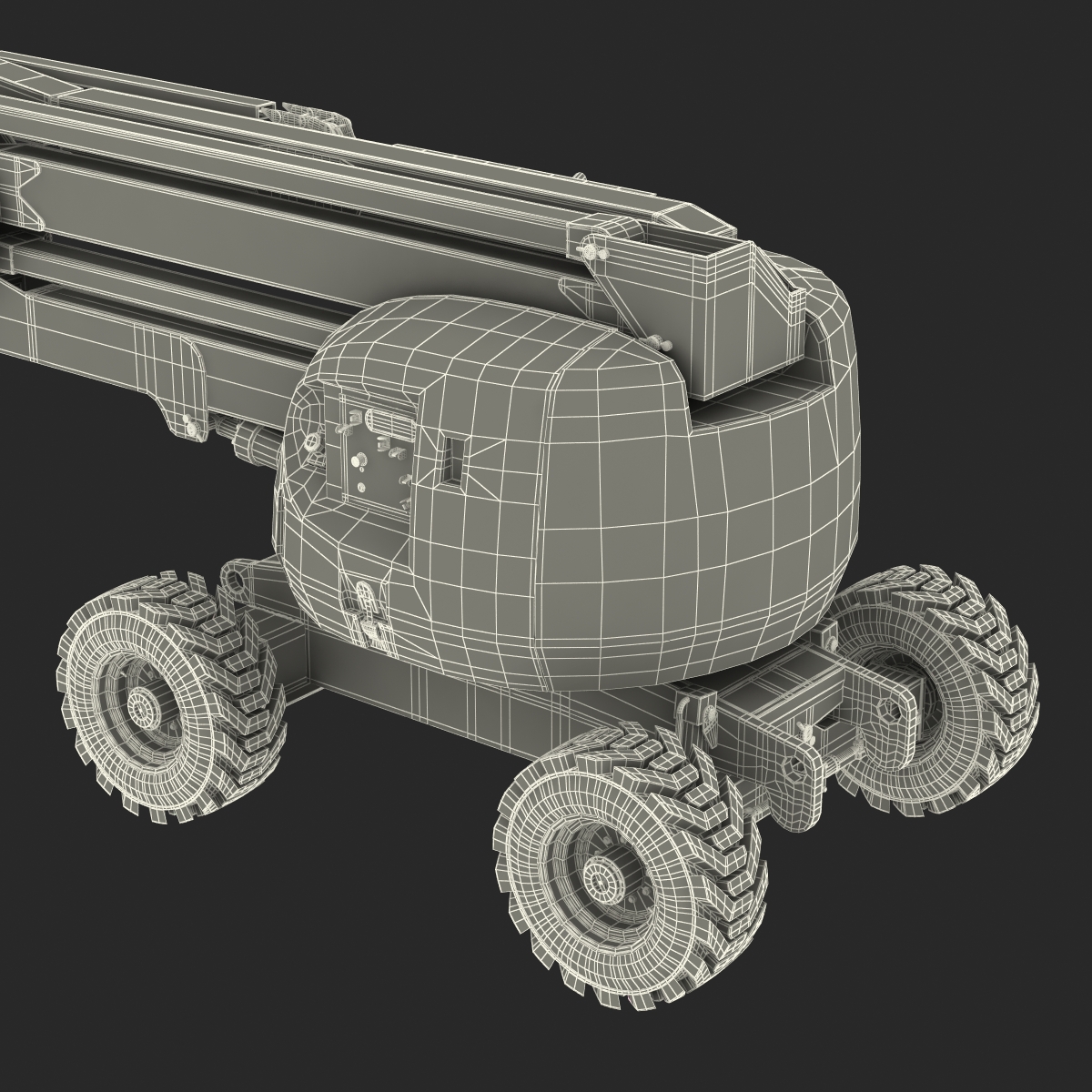 Telescopic Boom Lift JLG 450AJ Yellow Rigged 3D model