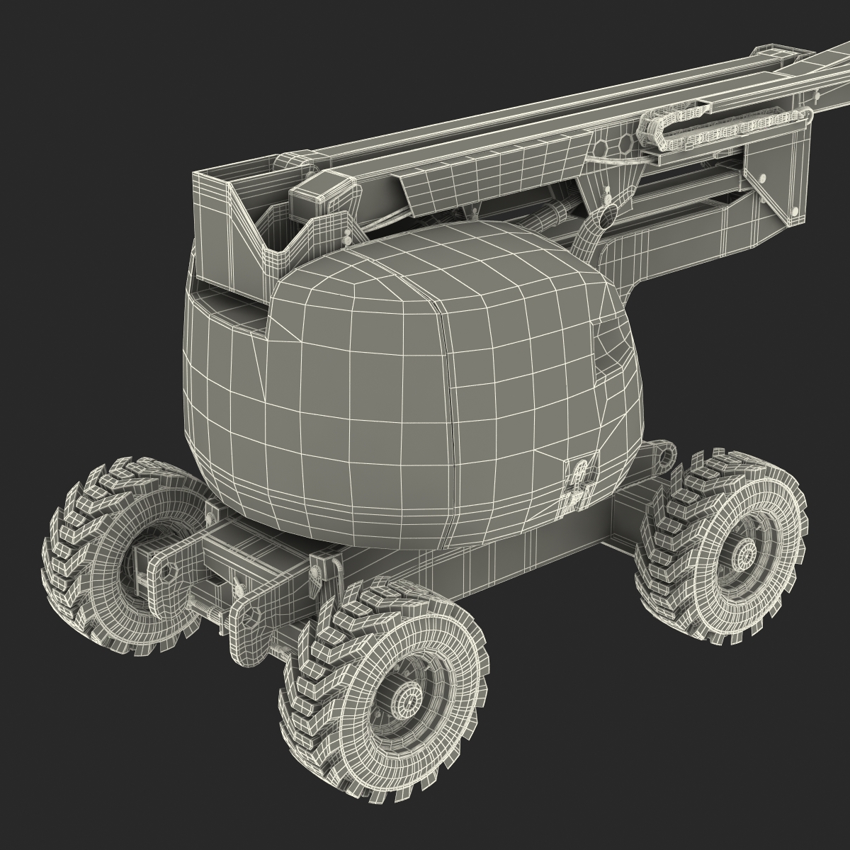 Telescopic Boom Lift JLG 450AJ Yellow Rigged 3D model