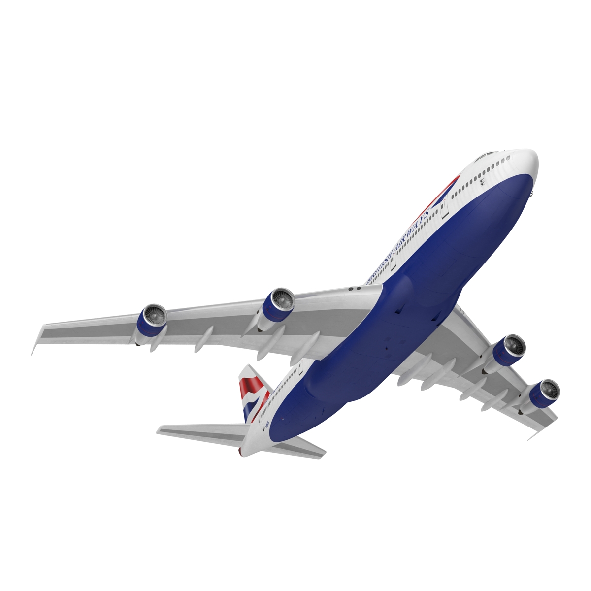 3D Boeing 747 100B British Airways Rigged model