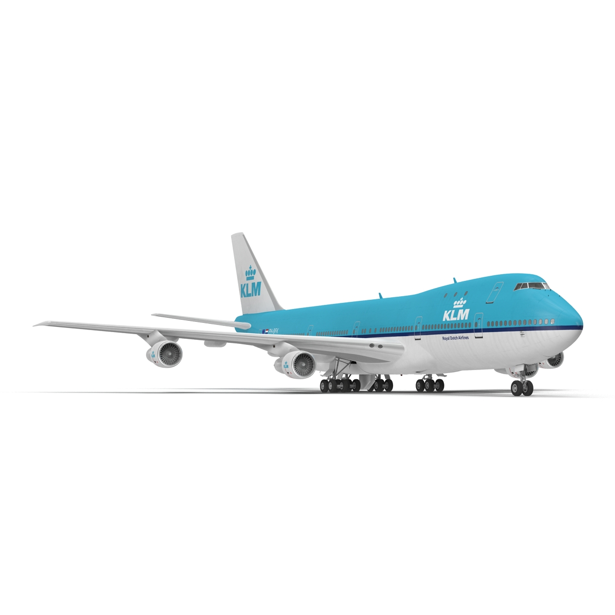 3D Boeing 747 100B KLM Rigged