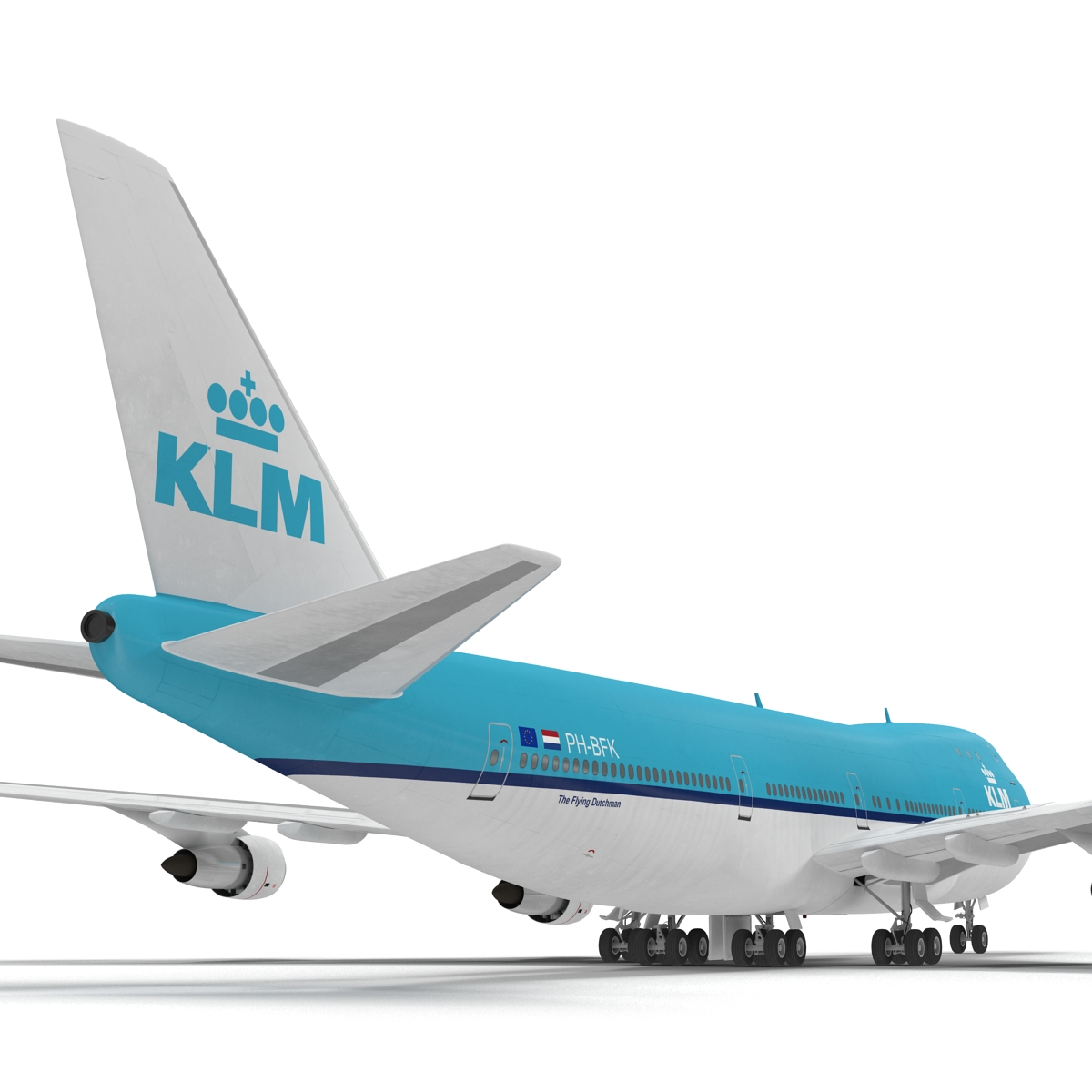 3D Boeing 747 100B KLM Rigged