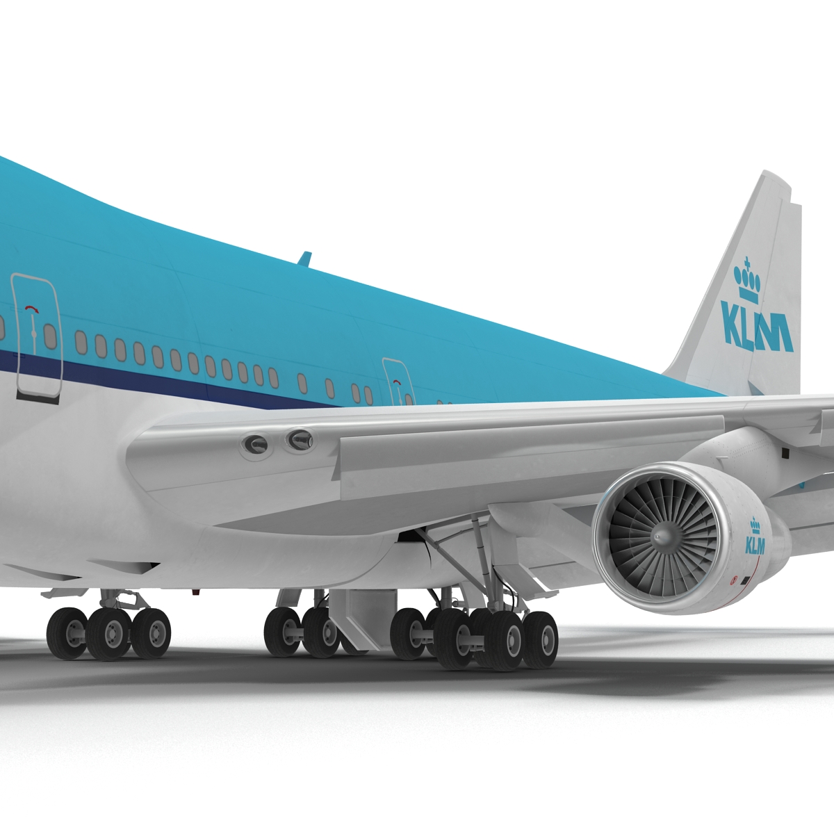 3D Boeing 747 100B KLM Rigged