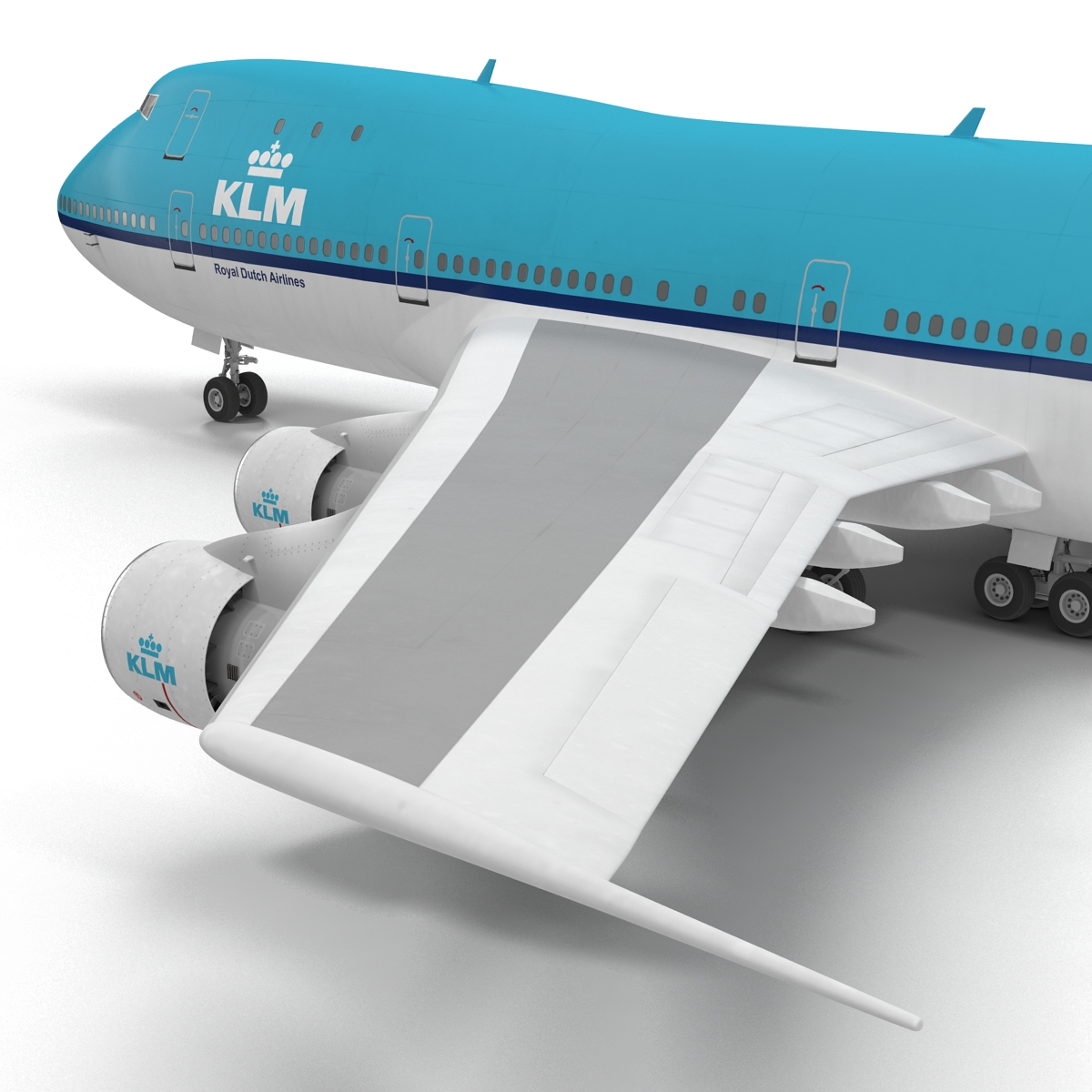 3D Boeing 747 100B KLM Rigged