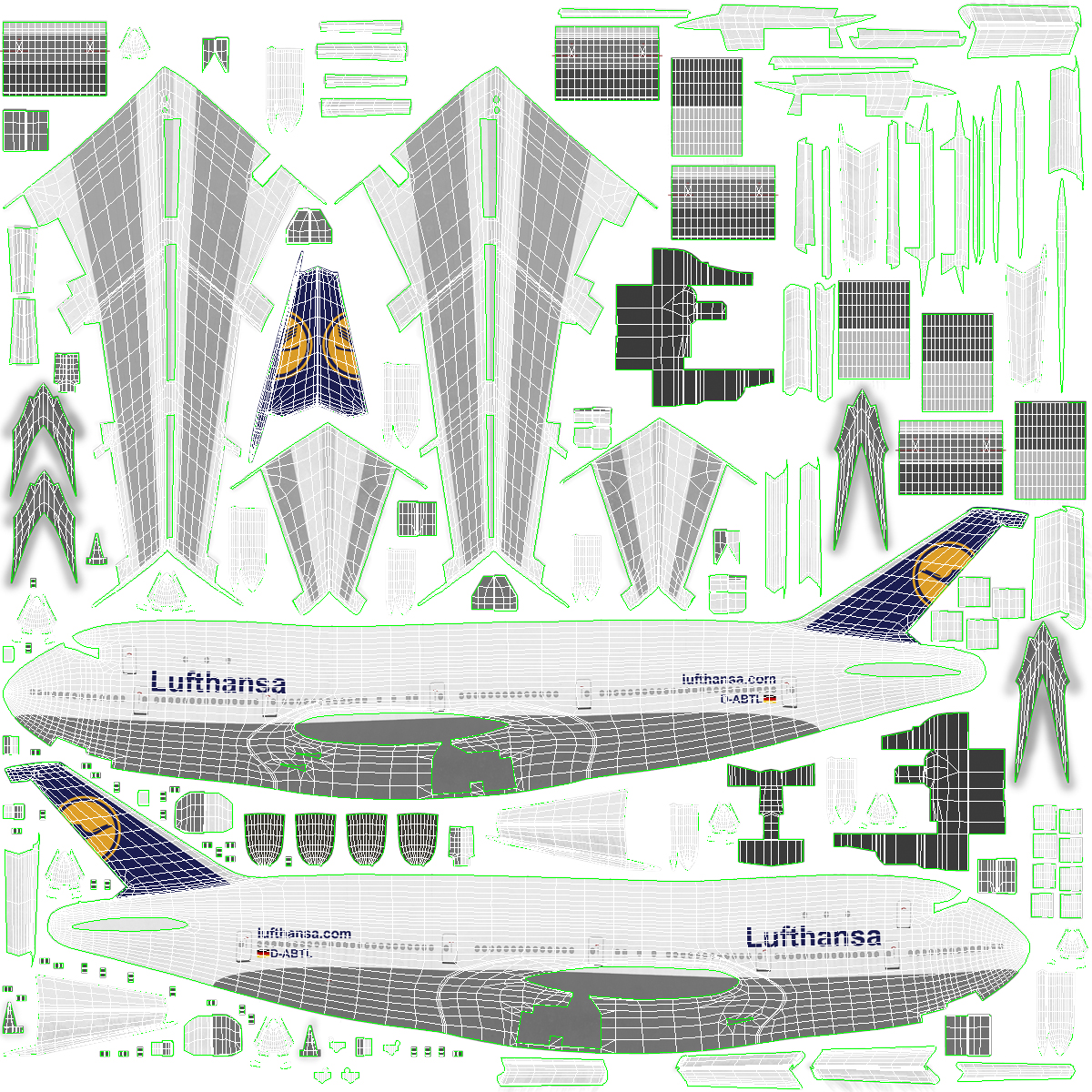 3D model Boeing 747 100B Lufthansa