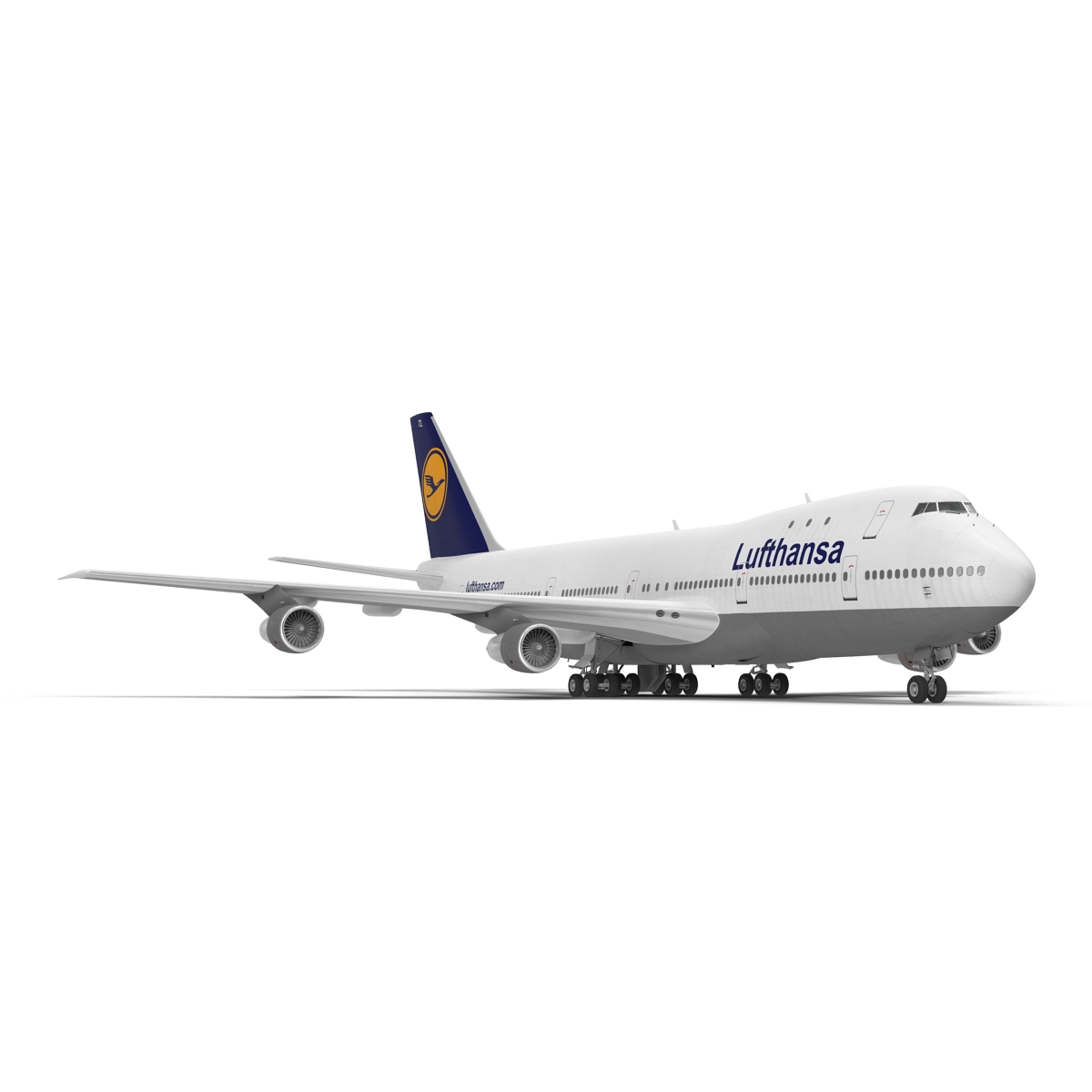 Boeing 747 100B Lufthansa Rigged 3D