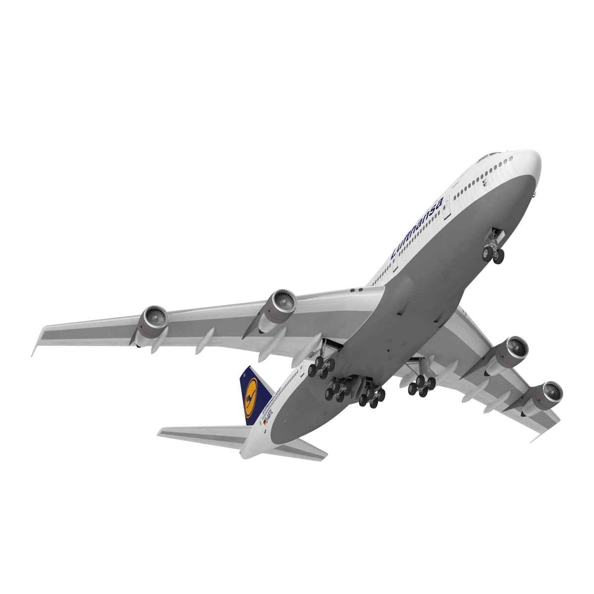 Boeing 747 100B Lufthansa Rigged 3D