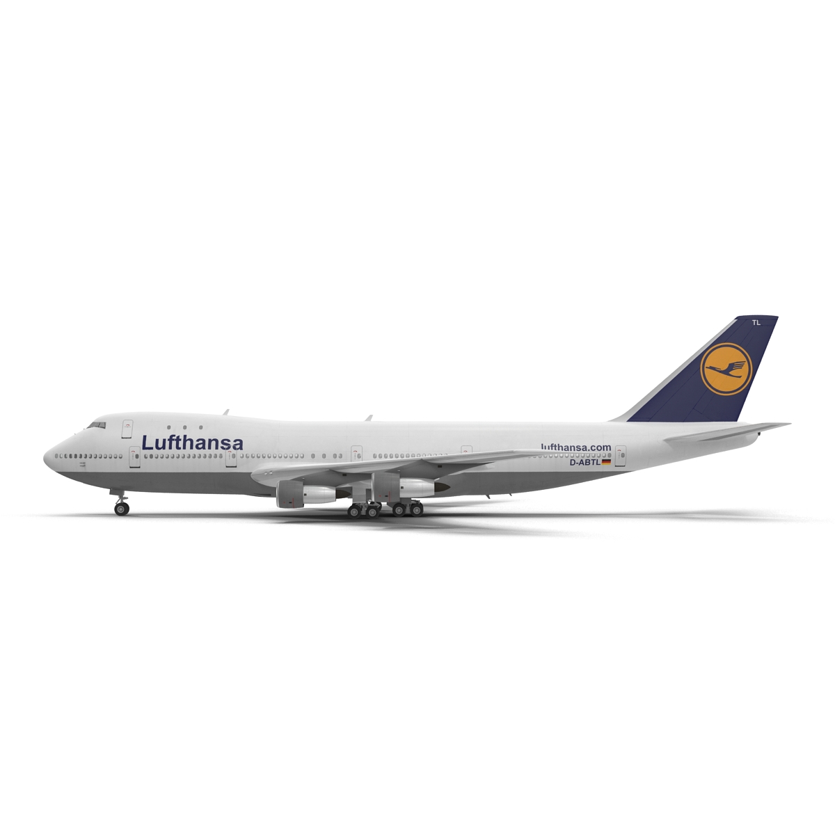 Boeing 747 100B Lufthansa Rigged 3D