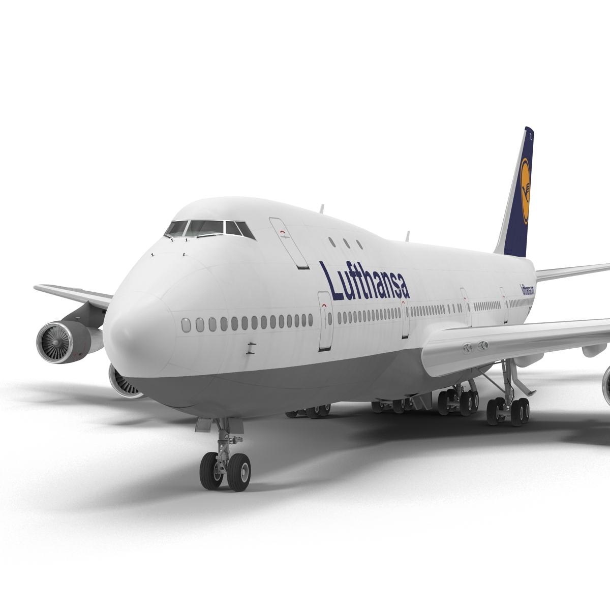 Boeing 747 100B Lufthansa Rigged 3D