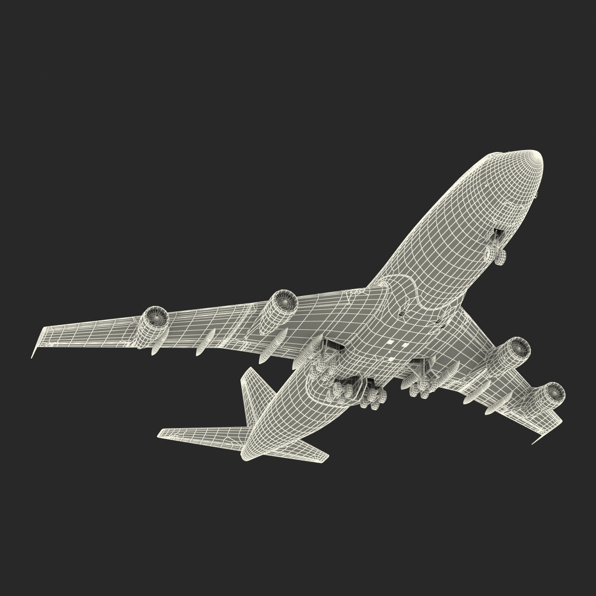 Boeing 747 100B Lufthansa Rigged 3D