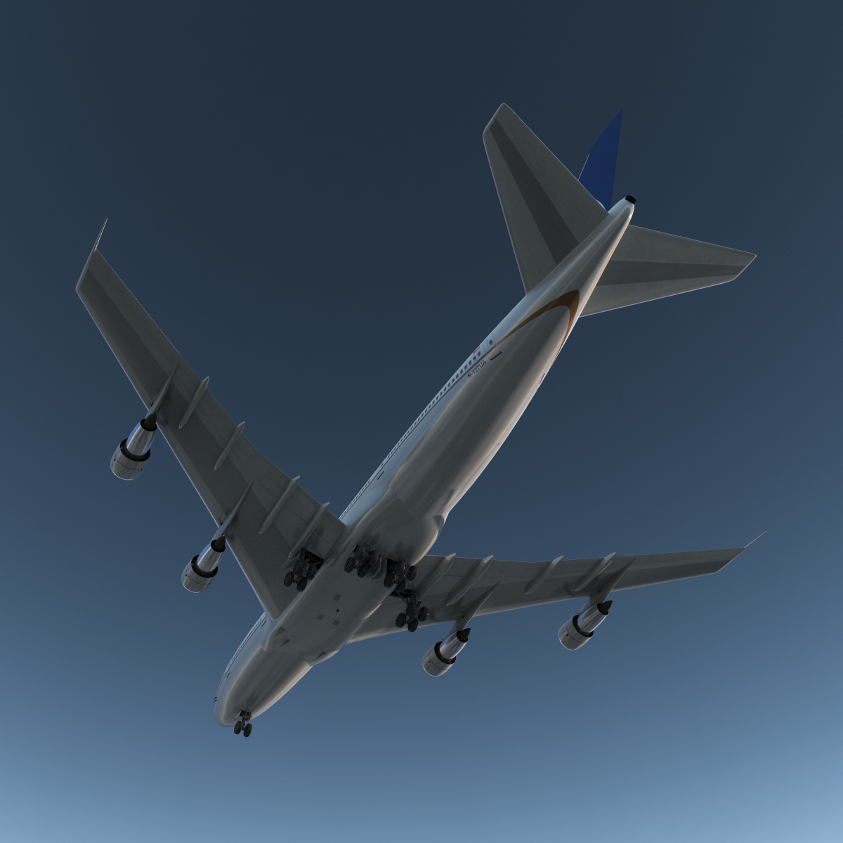 Boeing 747 100B United 3D