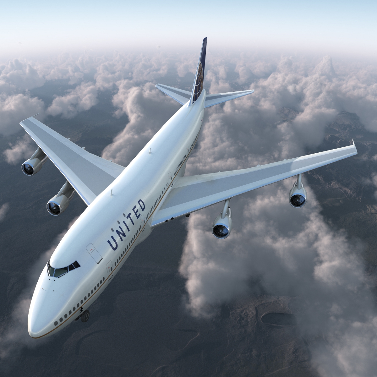 Boeing 747 100B United 3D