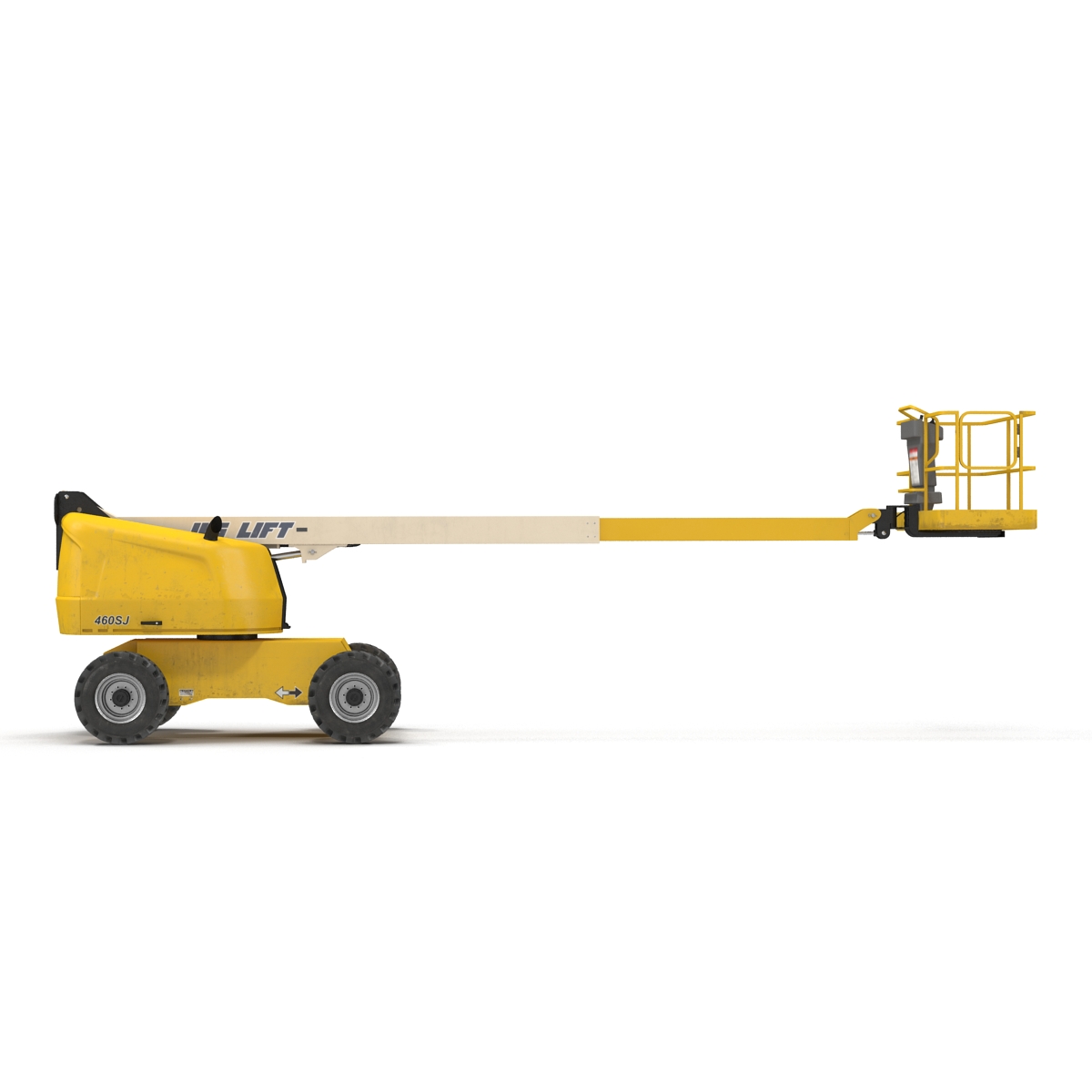 3D Telescopic Boom Lift JLG Yellow Rigged model