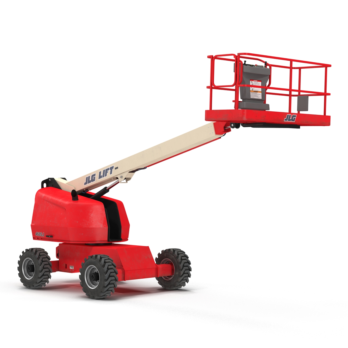 3D model Telescopic Boom Lift JLG Red Rigged