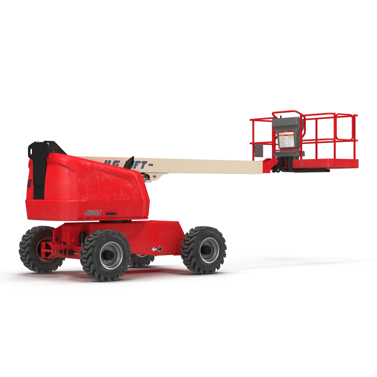 3D model Telescopic Boom Lift JLG Red Rigged