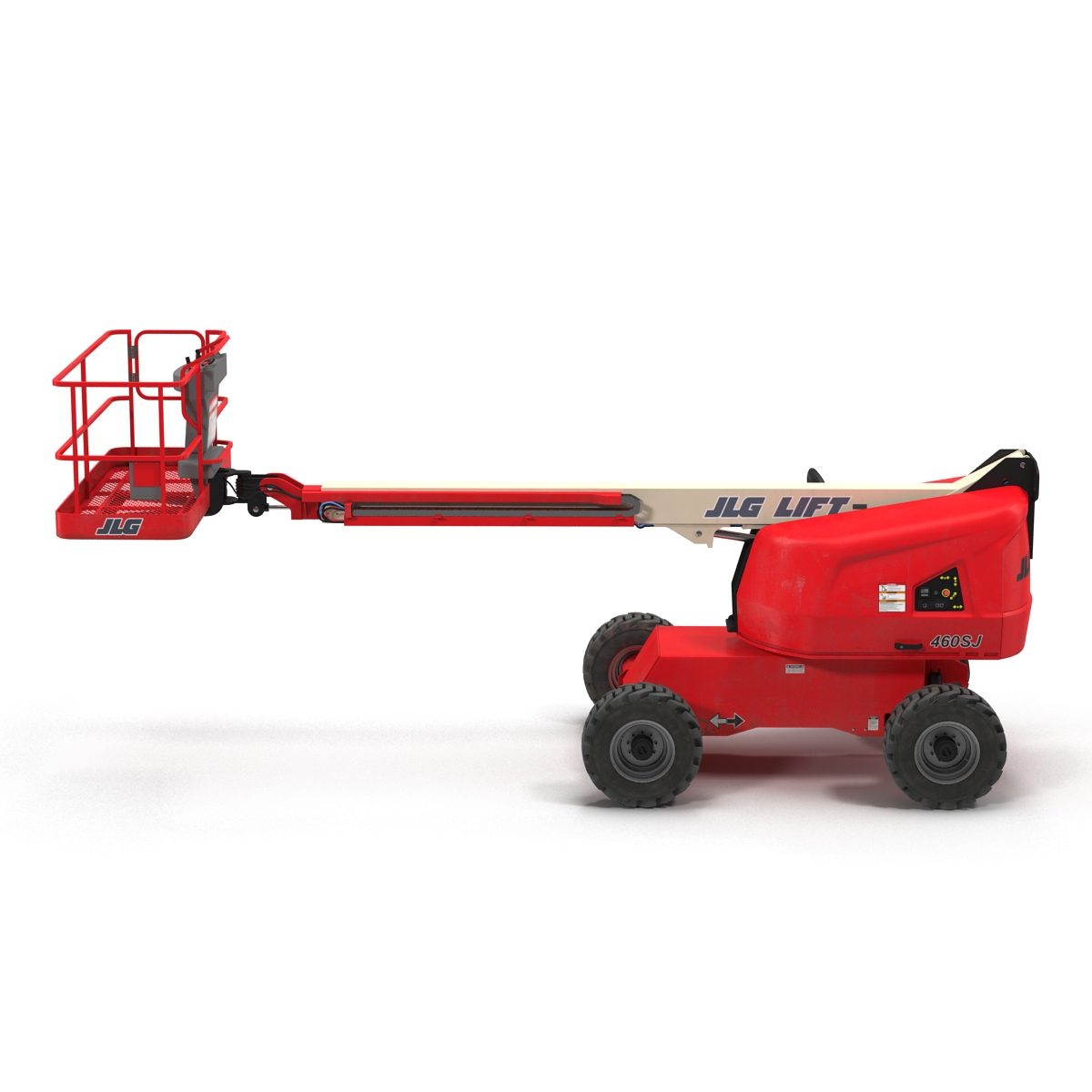 3D model Telescopic Boom Lift JLG Red Rigged