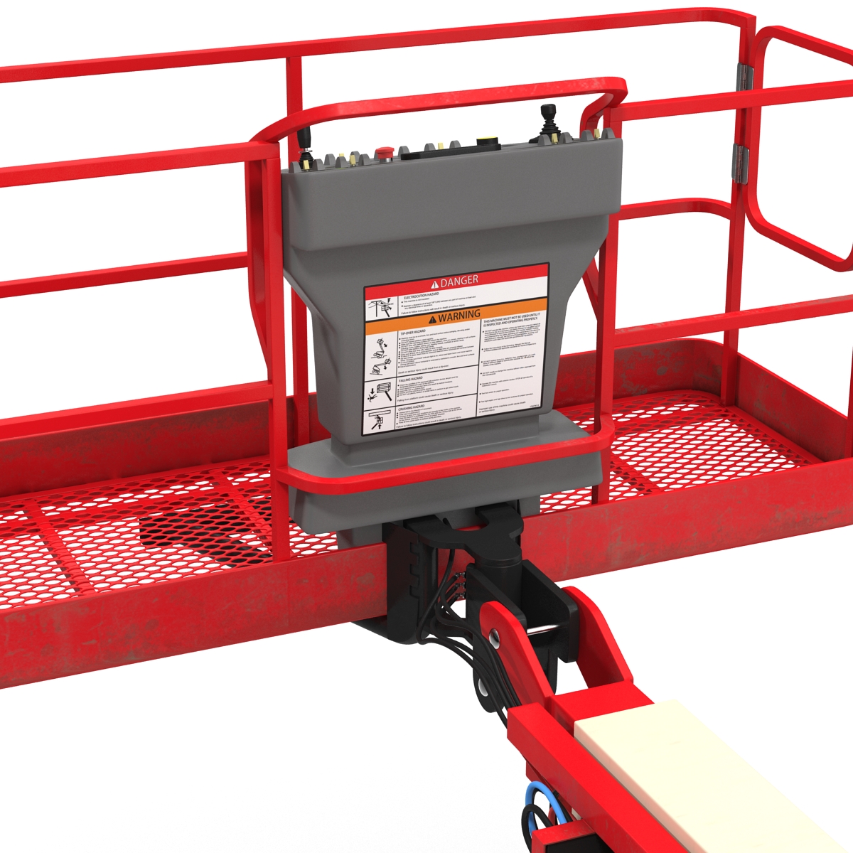 3D model Telescopic Boom Lift JLG Red Rigged