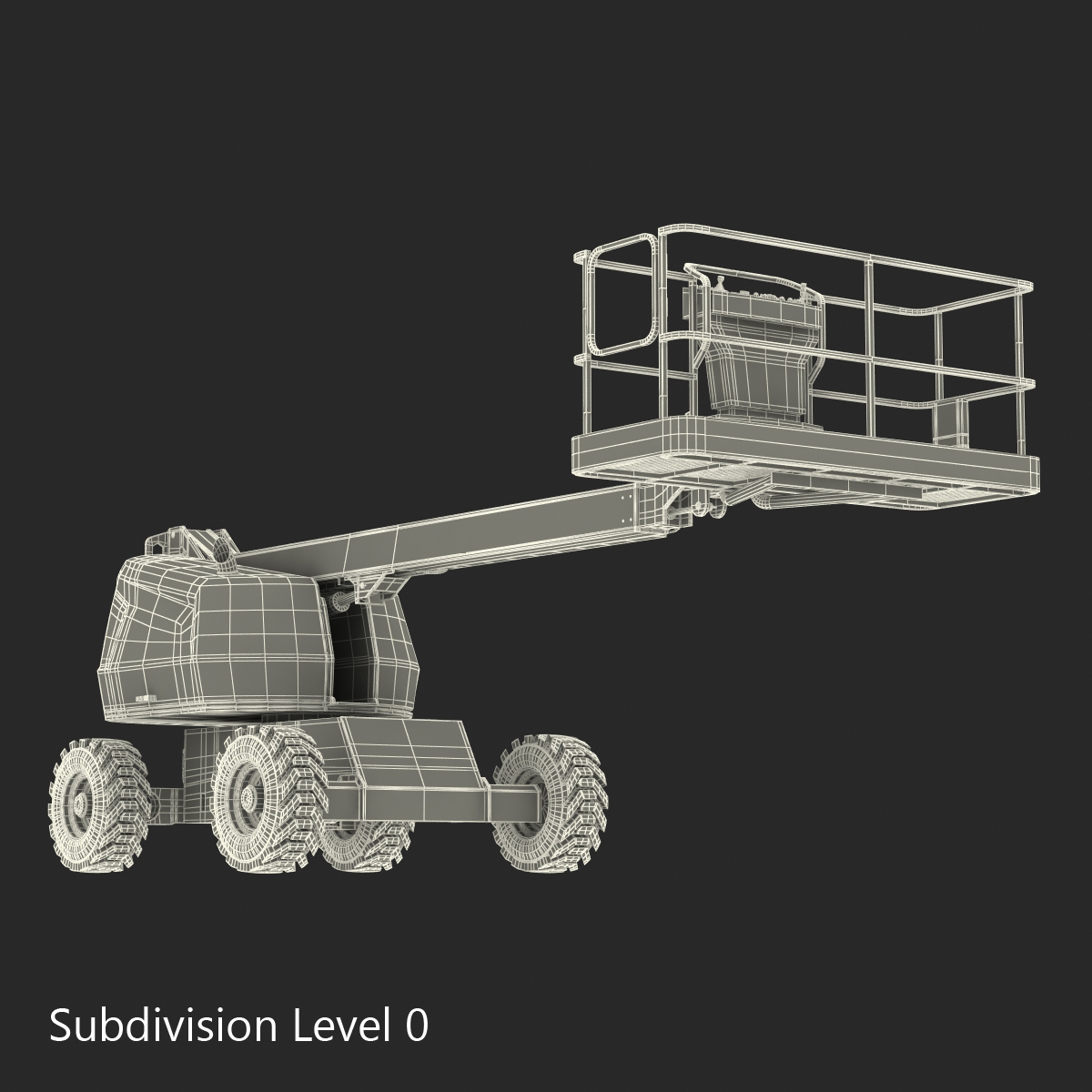 3D model Telescopic Boom Lift JLG Red Rigged