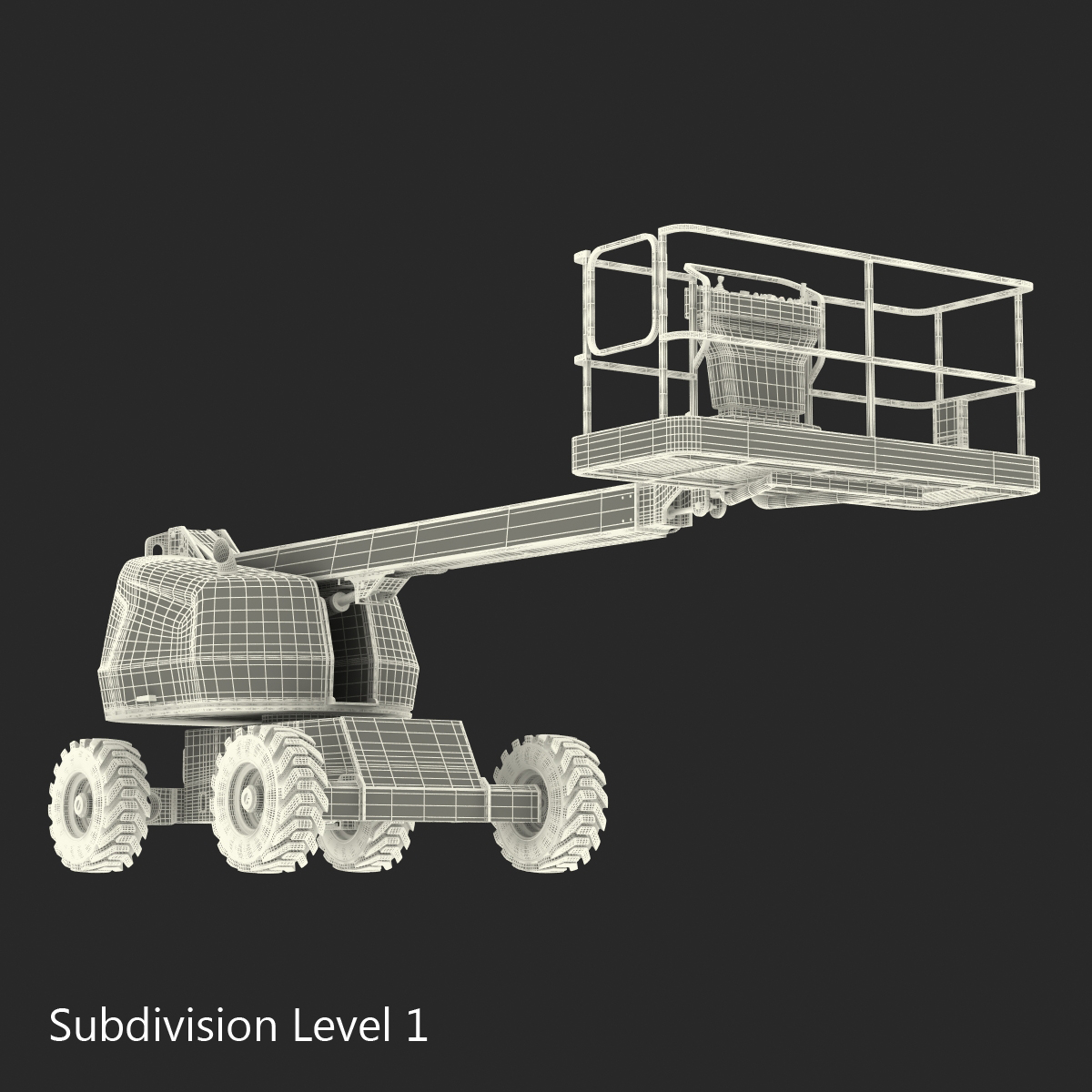 3D model Telescopic Boom Lift JLG Red Rigged