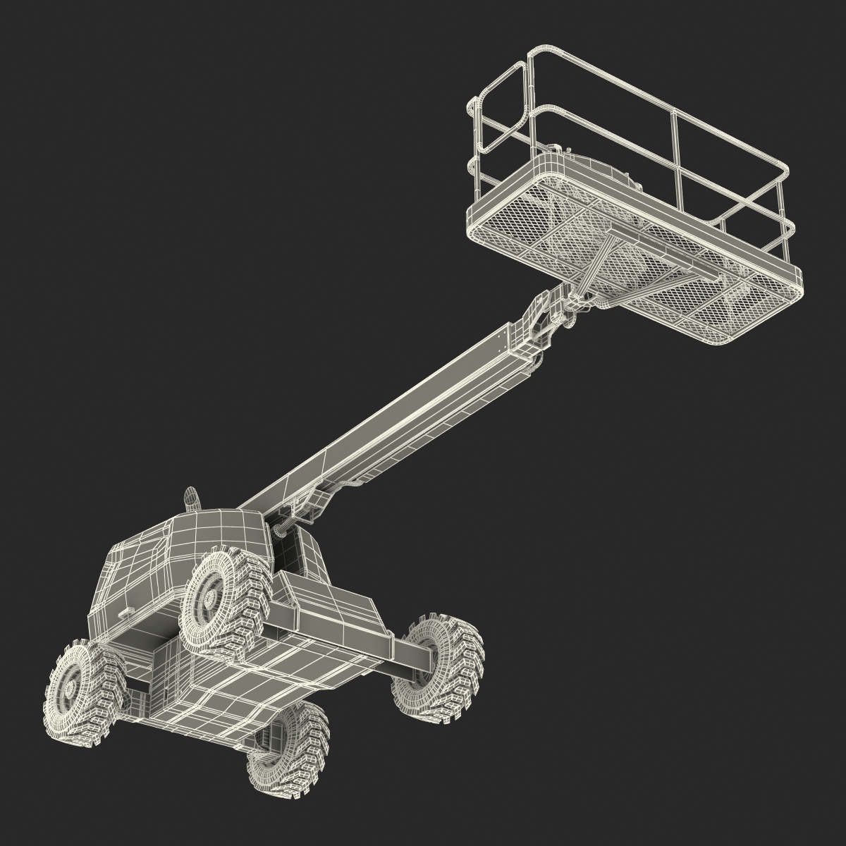 3D model Telescopic Boom Lift JLG Red Rigged