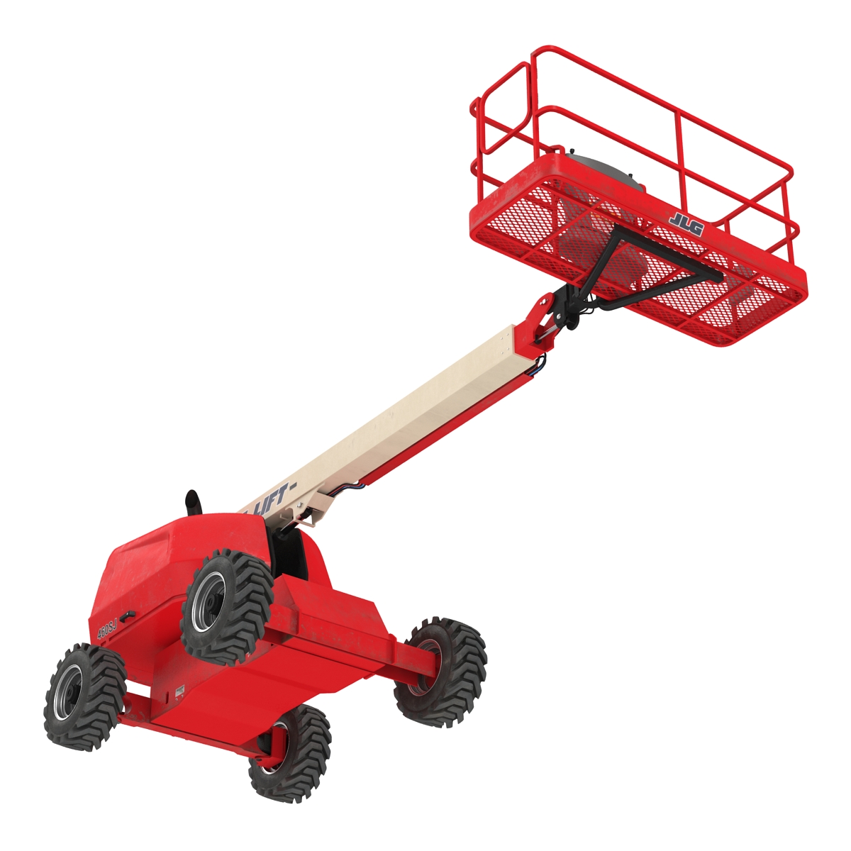 3D Telescopic Boom Lift JLG Red model