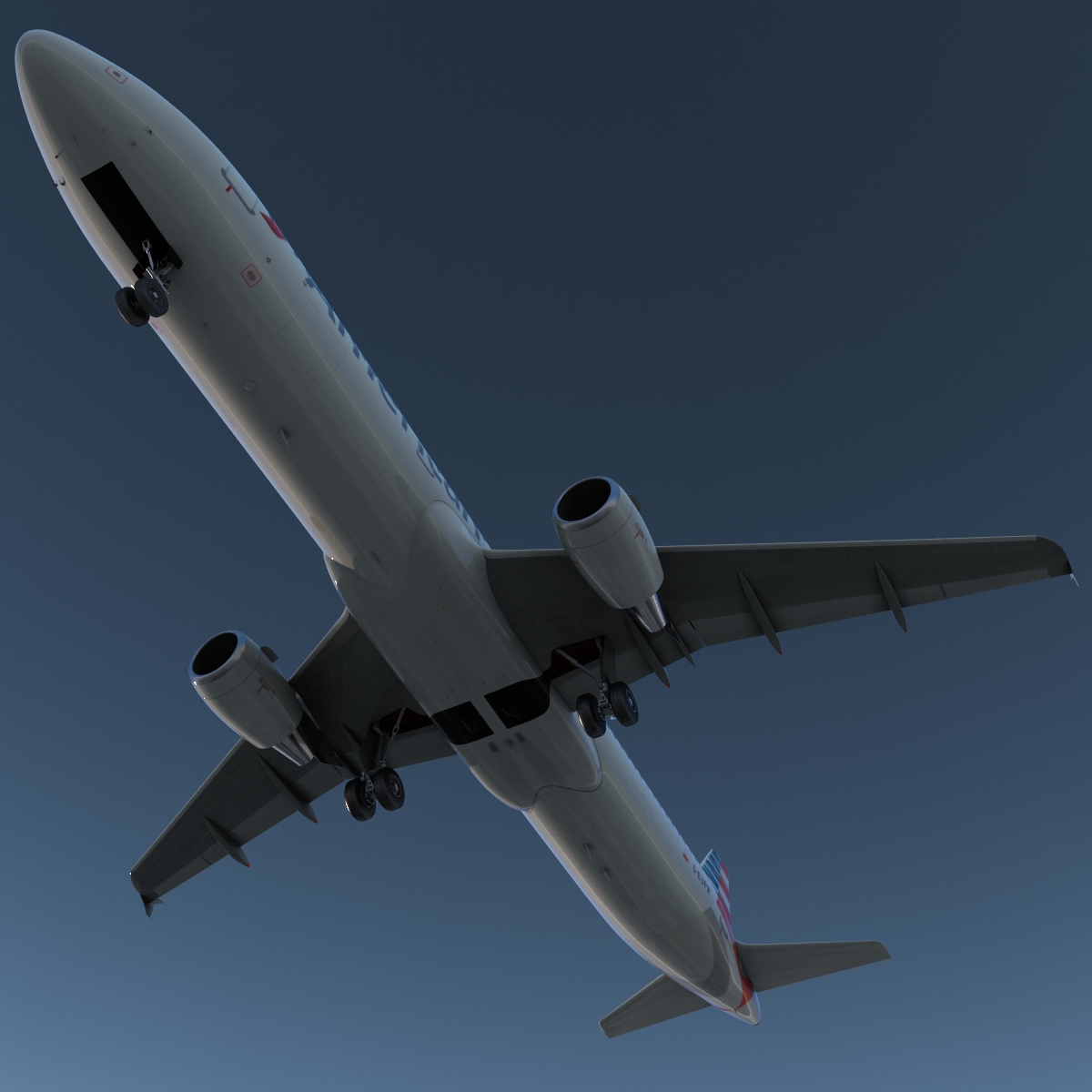 3D Airbus A321 American Airlines Rigged