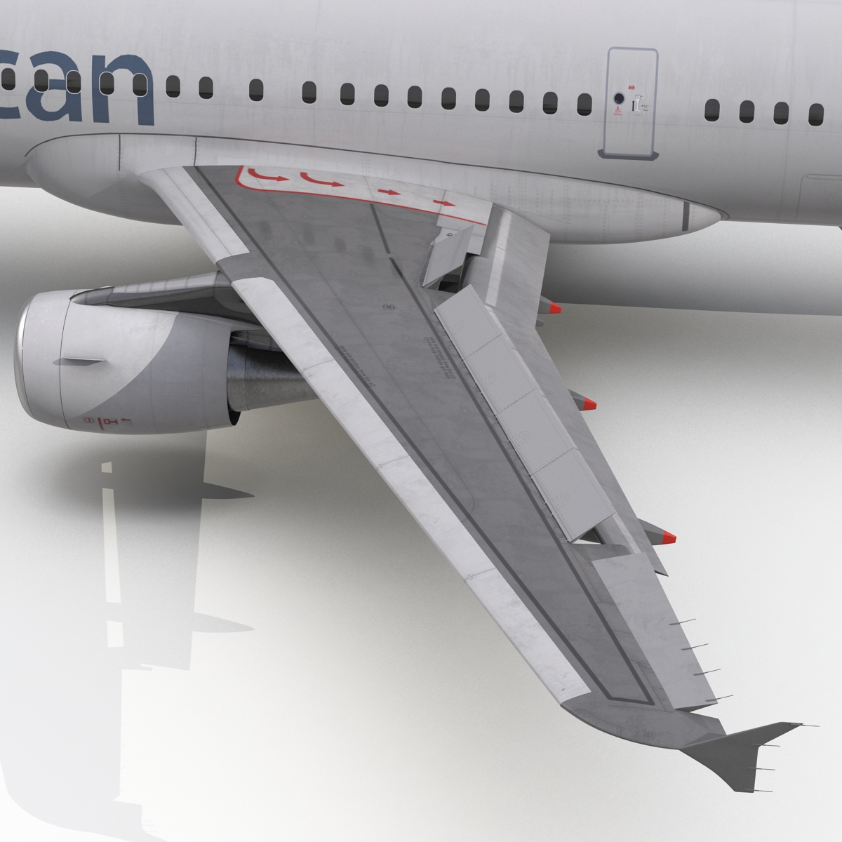 3D Airbus A321 American Airlines Rigged