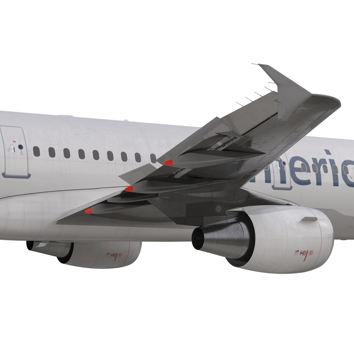 3D Airbus A321 American Airlines Rigged