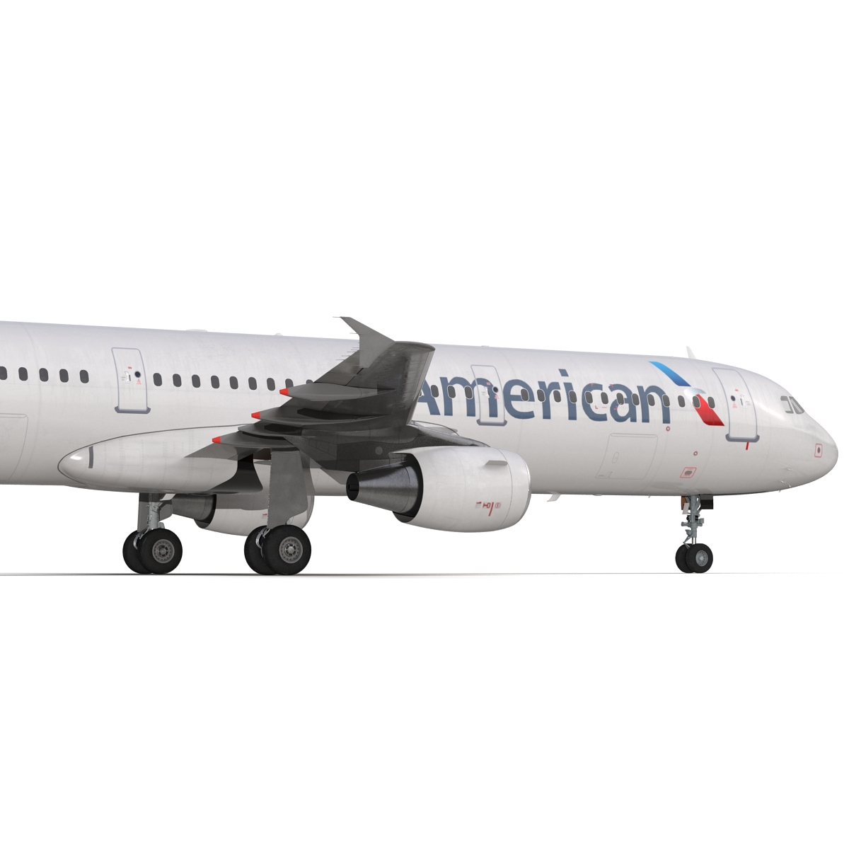 3D Airbus A321 American Airlines Rigged