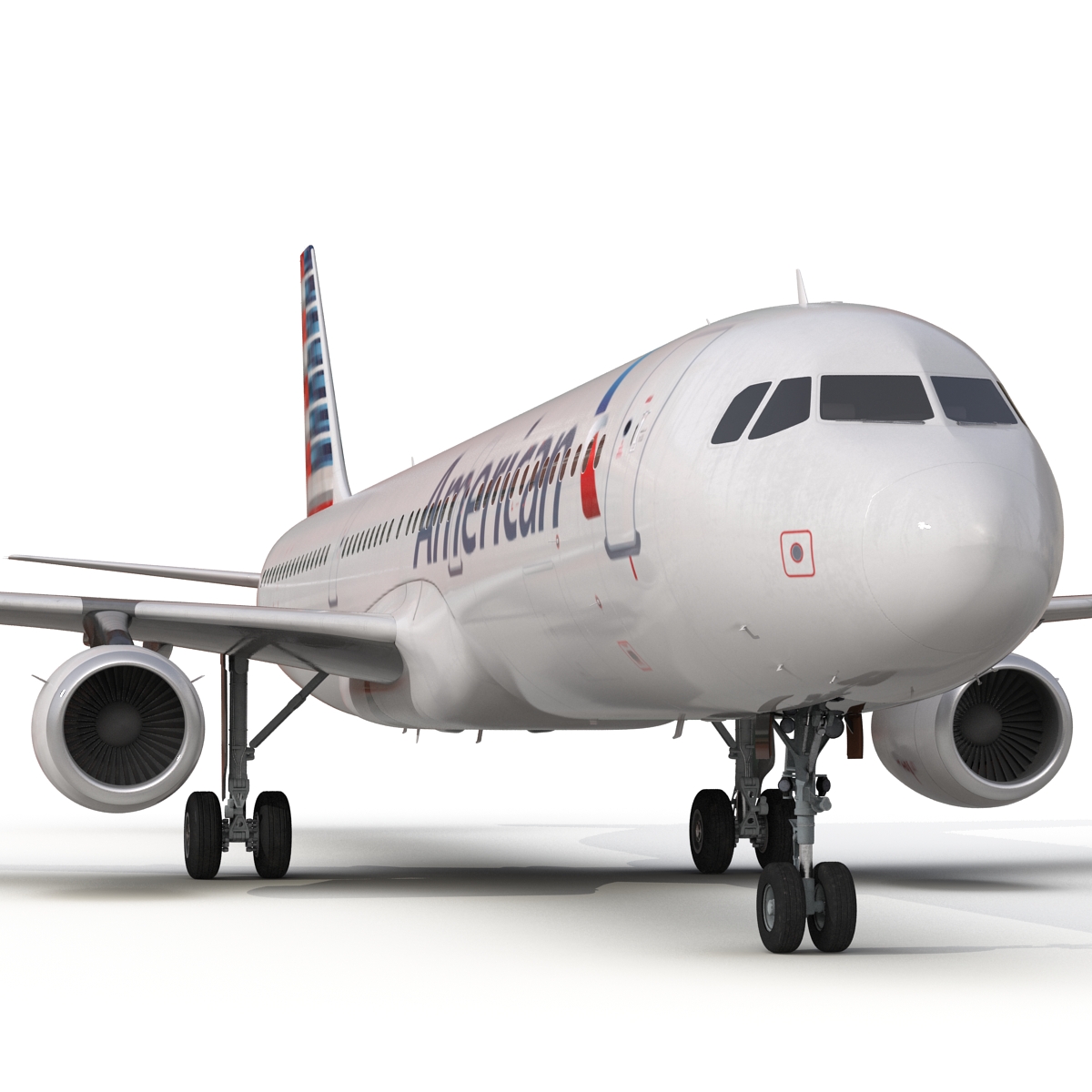 3D Airbus A321 American Airlines Rigged