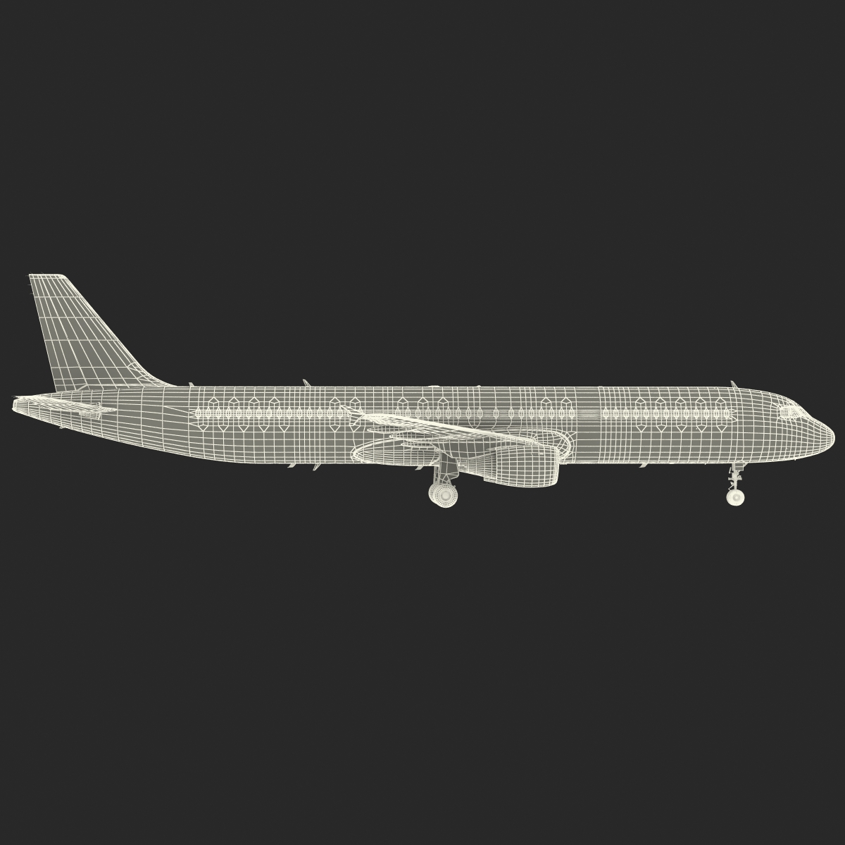 3D Airbus A321 American Airlines Rigged