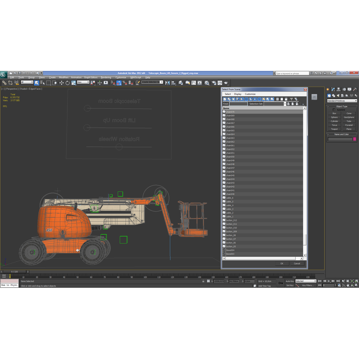 Telescopic Boom Lift Generic 2 Rigged 3D