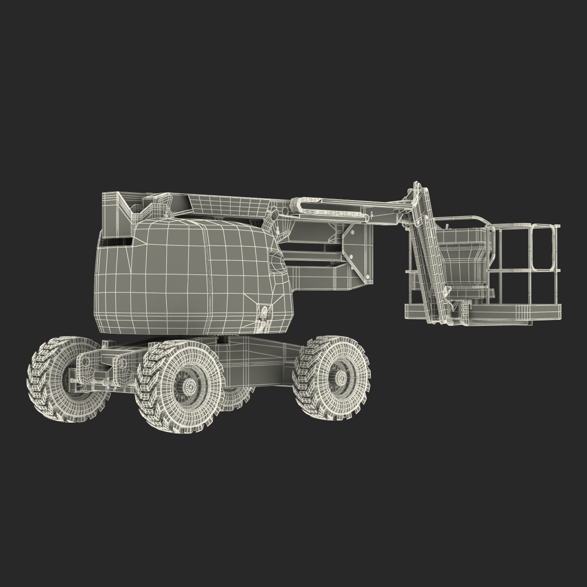 Telescopic Boom Lift Generic 2 Rigged 3D