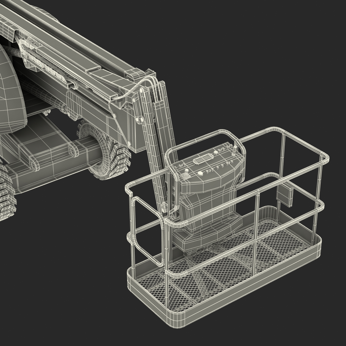 Telescopic Boom Lift Generic 2 Rigged 3D