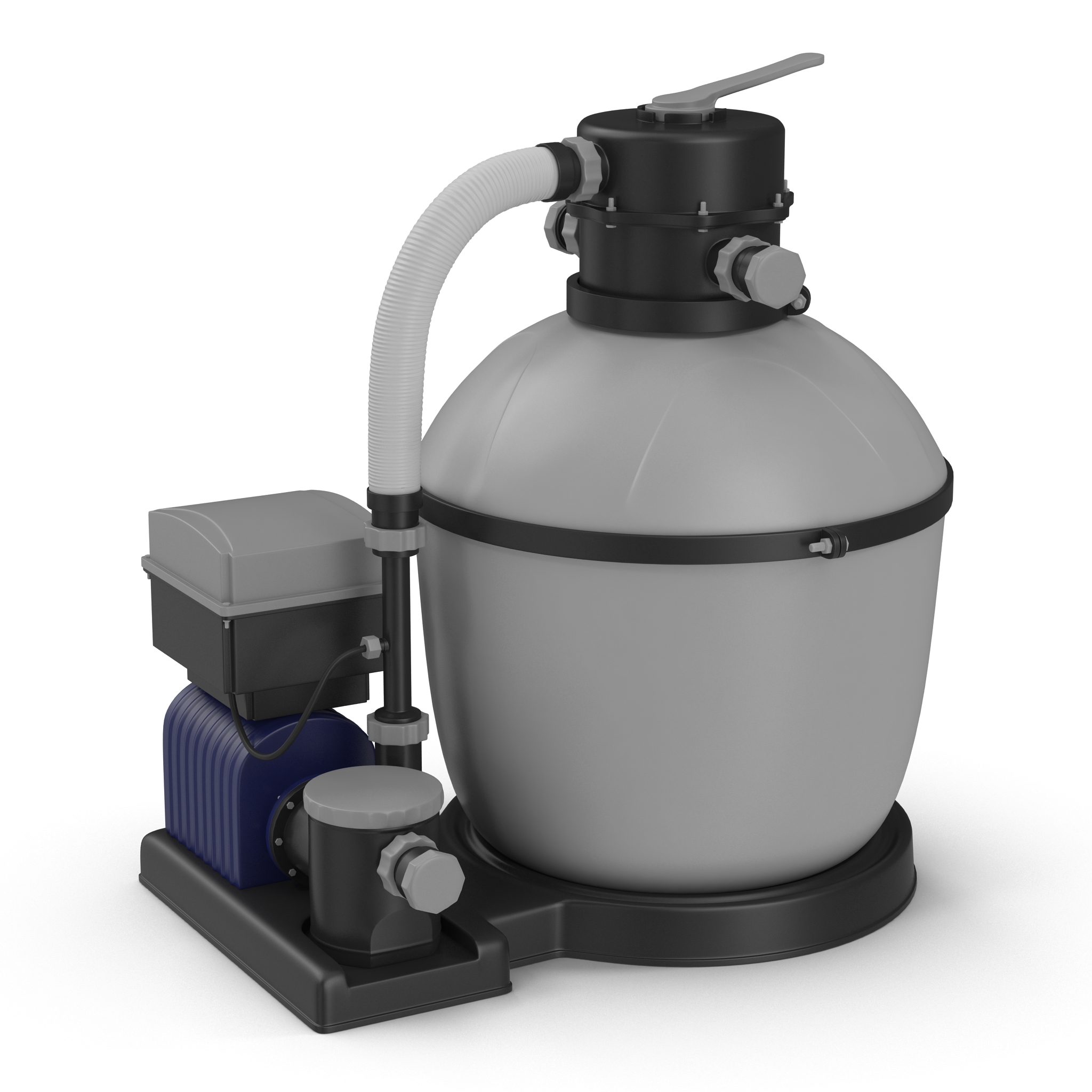 Swimming Pool Water Filter with Water Pump 3D