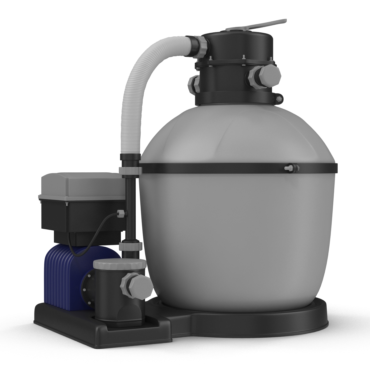 Swimming Pool Water Filter with Water Pump 3D