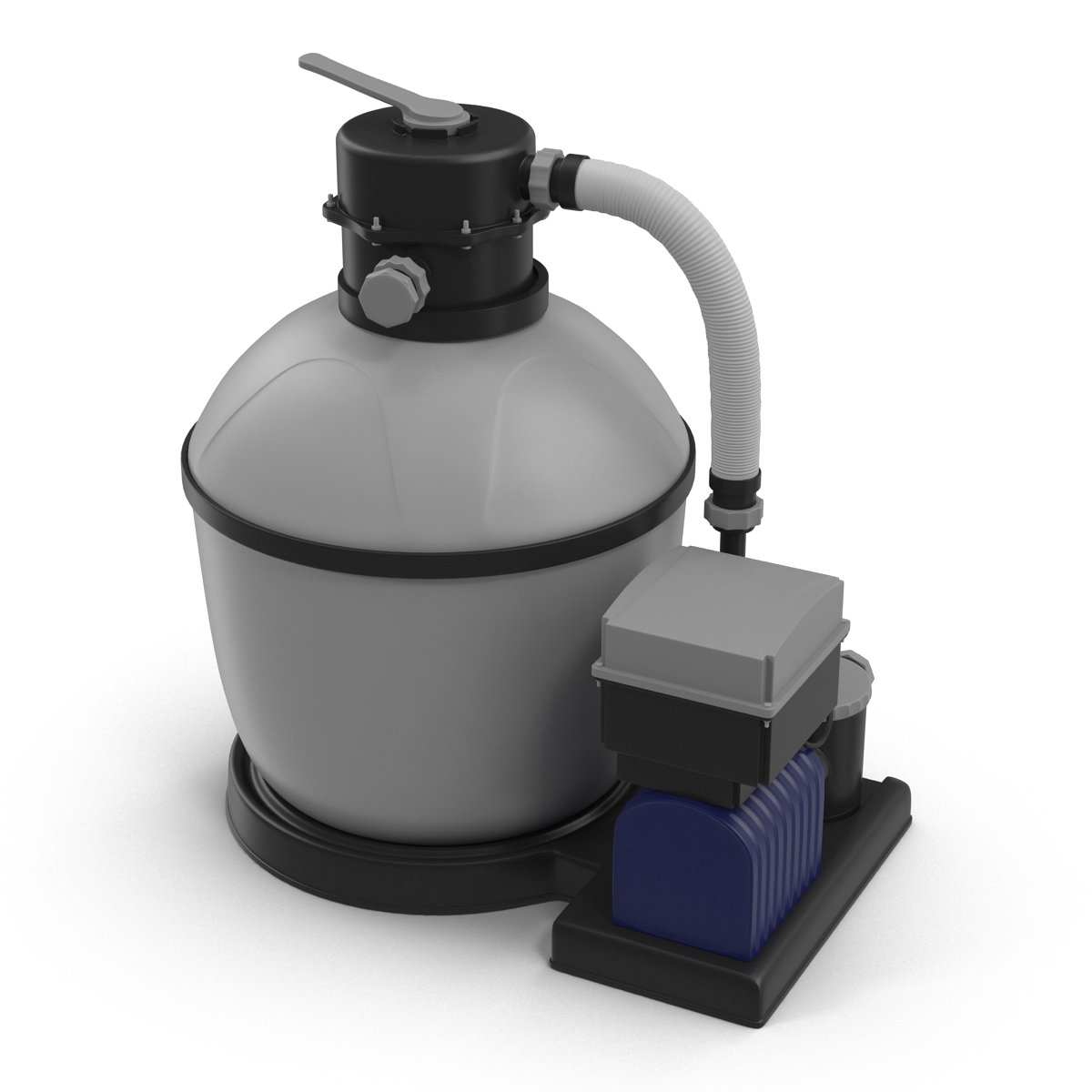 Swimming Pool Water Filter with Water Pump 3D