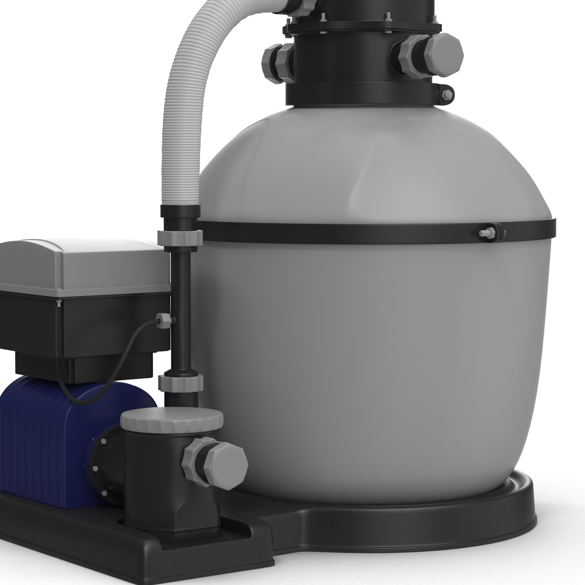 Swimming Pool Water Filter with Water Pump 3D