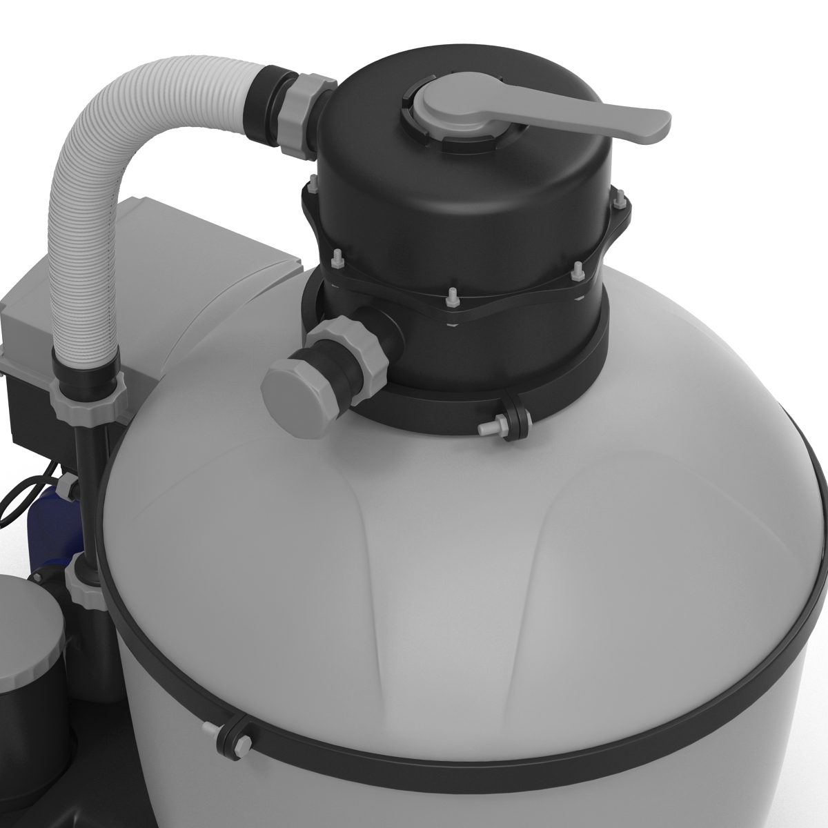 Swimming Pool Water Filter with Water Pump 3D